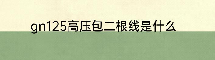 gn125高压包二根线是什么