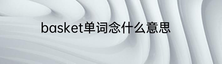 basket单词念什么意思