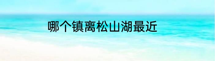 哪个镇离松山湖最近