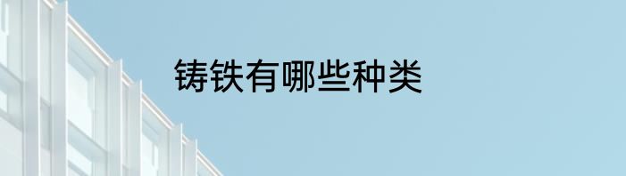 铸铁有哪些种类