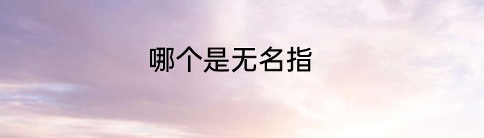 哪个是无名指
