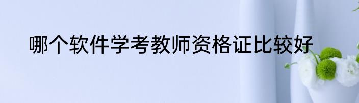 哪个软件学考教师资格证比较好