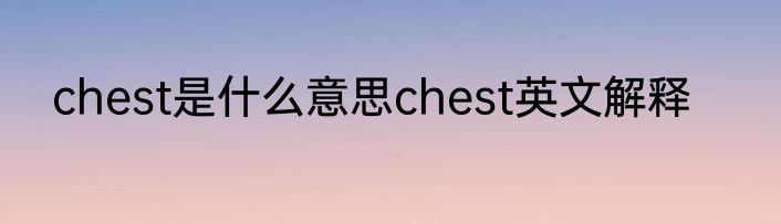 chest是什么意思chest英文解释