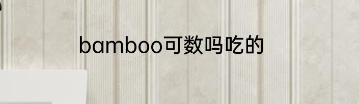 bamboo可数吗吃的