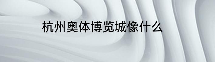 杭州奥体博览城像什么