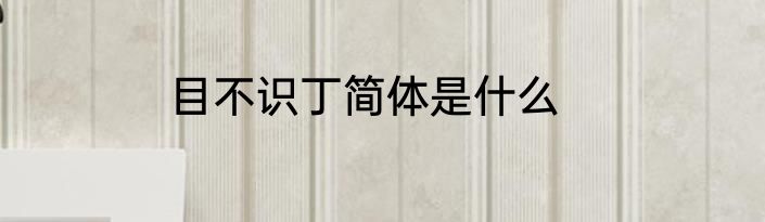 目不识丁简体是什么