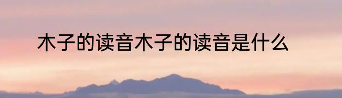 木子的读音木子的读音是什么