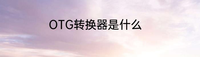 OTG转换器是什么
