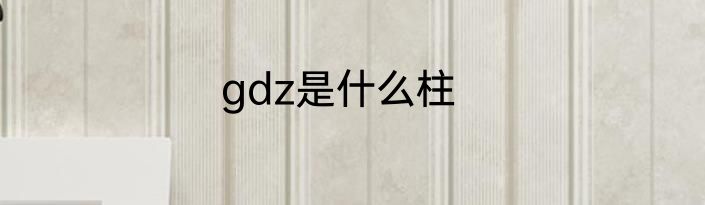 gdz是什么柱