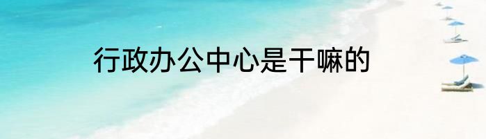 行政办公中心是干嘛的