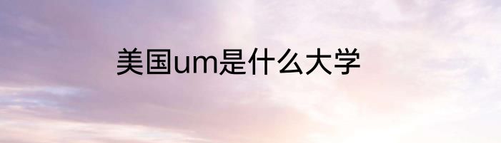 美国um是什么大学