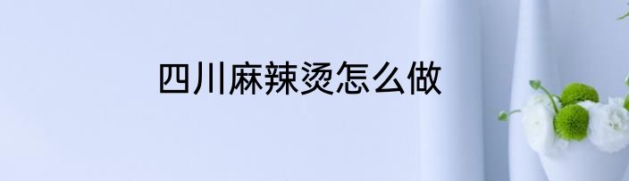 四川麻辣烫怎么做