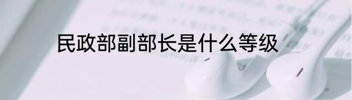 民政部副部长是什么等级
