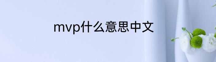 mvp什么意思中文