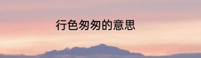行色匆匆的意思