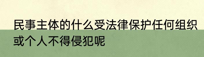民事主体的什么受法律保护任何组织或个人不得侵犯呢