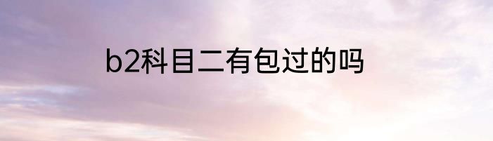 b2科目二有包过的吗