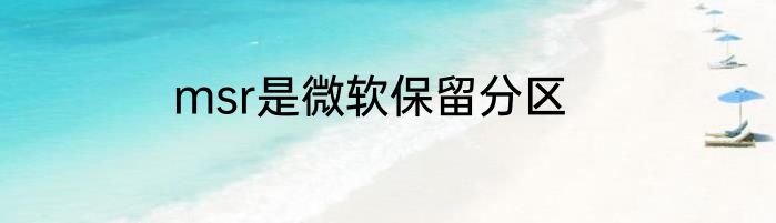 msr是微软保留分区