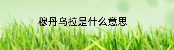 穆丹乌拉是什么意思