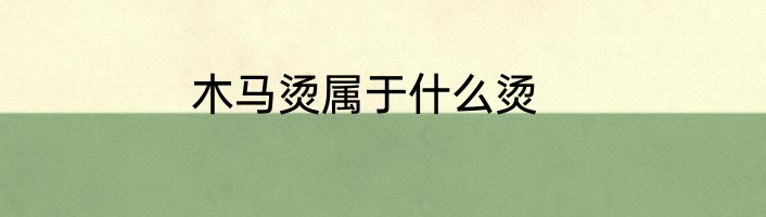 木马烫属于什么烫