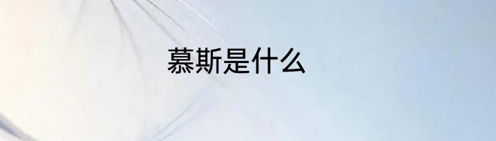 慕斯是什么