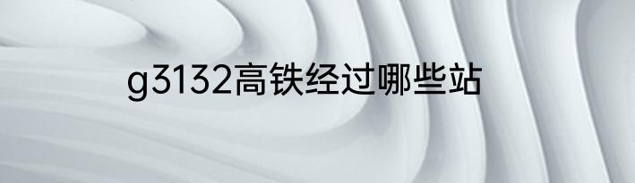 g3132高铁经过哪些站