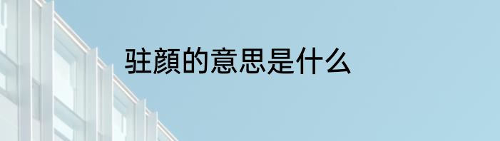 驻顔的意思是什么