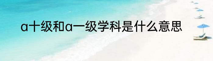 a十级和a一级学科是什么意思