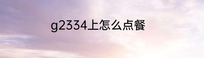 g2334上怎么点餐