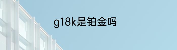 g18k是铂金吗