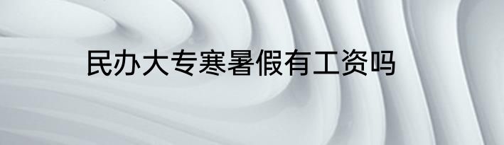 民办大专寒暑假有工资吗