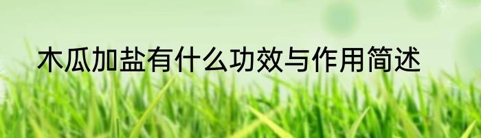 木瓜加盐有什么功效与作用简述