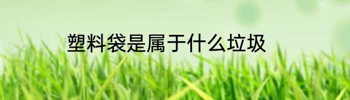 塑料袋是属于什么垃圾