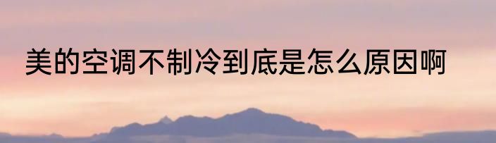美的空调不制冷到底是怎么原因啊