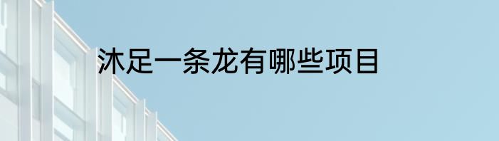 沐足一条龙有哪些项目