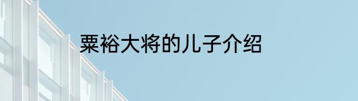粟裕大将的儿子介绍