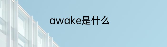 awake是什么