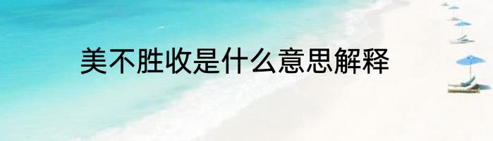 美不胜收是什么意思解释