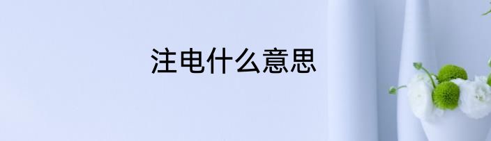 注电什么意思
