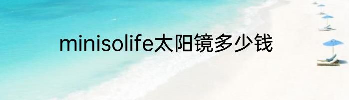 minisolife太阳镜多少钱