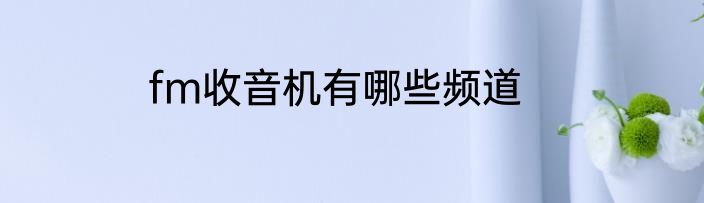 fm收音机有哪些频道