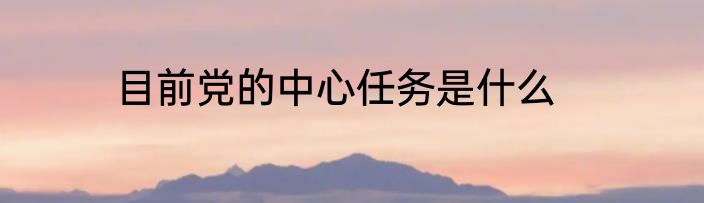 目前党的中心任务是什么