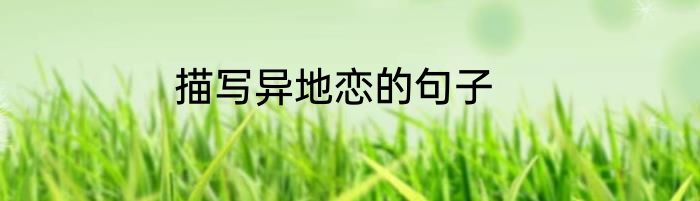 描写异地恋的句子