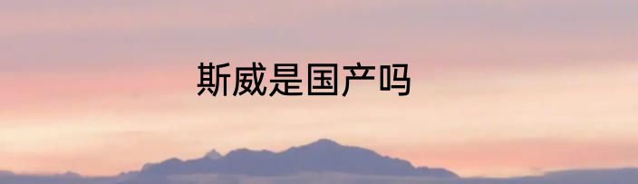 斯威是国产吗