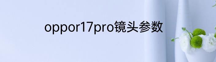 oppor17pro镜头参数