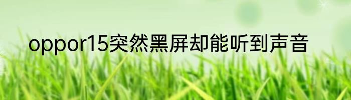 oppor15突然黑屏却能听到声音