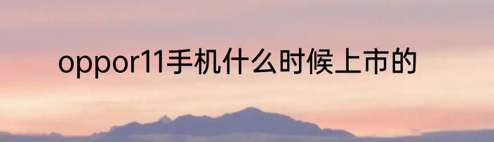 oppor11手机什么时候上市的