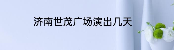 济南世茂广场演出几天