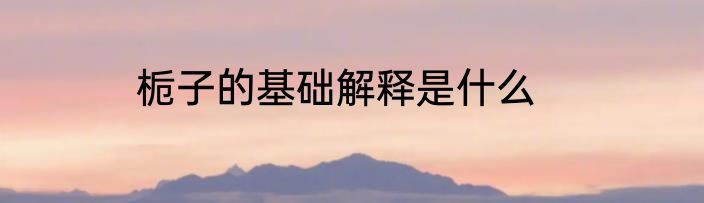 栀子的基础解释是什么