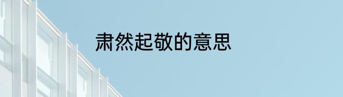 肃然起敬的意思